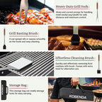 BBQ Grill Tools Set, Stainless Steel Grilling Set with Storage Bag, Spatula, Fork, Cleaning Brush Grill Set, Grill Accessories for Outdoor Cooking Camping, Grilling Gifts for Men