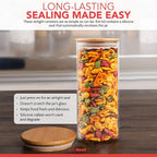 EatNeat 4‑Piece Glass Canister Set with Airtight Bamboo Lids – Giftable Kitchen Storage – Tall Jar Fits Spaghetti – 74/56/36/20 oz for Pantry, Dry Goods, Coffee, Snacks & More