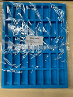Mity rain 40 Cavities Rectangle Silicone Mold - Caramel Candy Trays Molds for Chocolate Truffles, Ganache, Jelly, Praline, Ice Cube Tray, Gummy(blue)