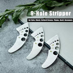 Herb Stripper 9 Holes, Stainless Steel Kitchen Herb Stripping Tool Loose Leaf Kale Razor Metal Leaf Pealer for Kale, Chard, Collard Greens, Thyme, Rosemary, Basil (2Pcs)