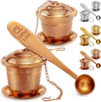 Tea Infuser (Set of 2) with Tea Scoop and Drip Dray - Ultra Fine Tea Strainer for Loose Leaf Tea - Stainless Steel Tea Steeper for a Superior Brewing Experience