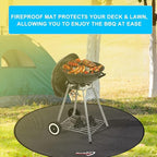 DocSafe 60 x 60 inches Round Under Grill Mat,Large 4 Layers Fire Pit Mat,Fireproof Mat Heat Insulated Protector for Deck,Patio,Grass,Smoker,BBQ,Reusable Oil-Proof and Waterproof Indoor Fireplace Pad
