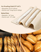 Feagar Banneton Bread Proofing Basket Set - 2 Pack Oval Cotton Rope Bread Basket with Liners, Covers & Proofing Cloth for Artisan Bread Baking, Sourdough Bread Baking Supplies