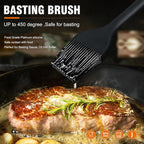 Walfos Silicone Basting Pastry Brush, Heat Resistant Small Basting Brush Set, Strong Steel Core and One-Pieces Design, Perfect for BBQ Kitchen Cooking, Desserts, BPA Free, 2 Pcs
