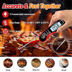Meat Thermometer, IP67 Waterproof Digital Meat Thermometer with Backlight, Hold Function & Magnet for Grill, BBQ, Candy, Beef,Turkey，Gadgets Essentials BBQ Accessories,Mens Stocking Stuffers