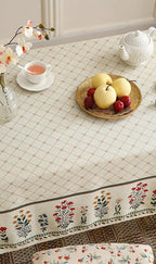 ISAENNE Designer Vintage Linen Floral Square Tablecloth,Fall Colorful Modern Table Cloth,Wrinkle Resistant Decor Tablecloths for Dining Thanksgiving Kitchen Christmas,67"*67"-Bertina E