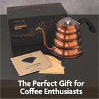 Vianté Gooseneck Stovetop Pour Over Coffee Kettle with Thermometer for Drip Coffee and Tea. Premium Copper Stainless Steel. 40 fl oz. All Coocktops.