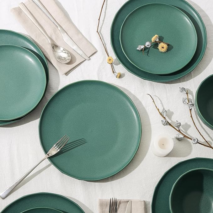 Stone Lain Rio 4-Piece Dinner Plate Set Stoneware, Green