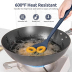 U-Taste 600ºF Heat Resistant Wok Spatula: 13.76" Long, 3.63" Wide Silicone Cooking Tools with Flexible Edge & Sturdy Core, for Kitchen Stir Fry, Serving, Scoop, Non-Stick Pan, Cast Iron -Midnight Blue