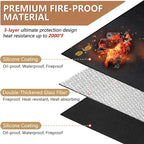 48x30 inch Under Grill Mats for Outdoor Grill, Double-Thickened Fireproof Patio Deck Protector Mat, Oil-Proof Waterproof BBQ Mat for Under Grill, Fireplace/Fire Pit Mat Grill Floor Pads
