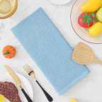Homaxy 100% Cotton Waffle Weave Kitchen Dish Towels, Ultra Soft Absorbent Quick Drying Cleaning Towel, 13 x 28 Inches, 4-Pack, Sky Blue