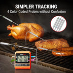 ThermoPro TP829 1000ft Wireless Meat Thermometer Digital for Grilling and Smoking, 4 Meat Probes Grill Thermometer for Outside Grill, BBQ Thermometer for Cooking Turkey Temperature Indicator
