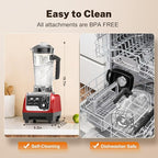 Smoothie Blender, Powerful Blenders for Kitchen with 1800-Watt Motor, 70 Oz Large Capacity and BPA-Free Containers, Countertop Blender for Smoothies, Ice Crushing & Frozen Drinks, Red