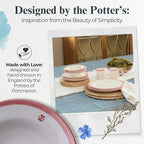 Portmeirion Potter’s Brushstroke Oatmeal Bowls (Set of 4) - Versatile Earthenware Bowls for Kitchen, Soups, Cereal & Desserts - Dishwasher & Microwave Safe - Made in UK Dinnerware Collection (Red)
