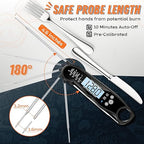 Digital Meat Thermometer, Waterproof Instant Read Food Thermometer for Cooking and Grilling, Kitchen Gadgets, Accessories with Backlight & Calibration for Candy, BBQ Grill, Liquids, Beef, Turkey…