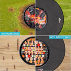 DocSafe 48" Round Fire Pit Mat, 4-Layer Fireproof Under Grill Mat Heat Insulated Indoor Fireplace Pad Protector for Decks,Patios,Grass,BBQ Smoker, Portable Reusable Oil-Proof and Waterproof, Black