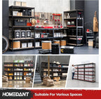 HOMEDANT 5-Tier Laminated Boltless Heavy Duty Metal Shelving Unit Adjustable Garage Storage Utility Rack Shelves Organization Multipurpose Shelf Warehouse Industrial 39.8" W x 18.2" D x 71.3" H 4Pack