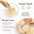 Sourdough Bread Baking Supplies and Starter Kit - Ultimate Bread Making and Sourdough Starter Kit with Proofing Baskets, Sourdough Jar, Bread Lame, Scrapers & Danish Whisk