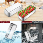LIANYU 4 Pack 12 x 5 Inch Stainless Steel Loaf Pans, Large Bread Baking Pans Set for Lasagna, Meat, Cake, Brownies, Ice Cream, Healthy & Durable, Dishwasher & Freezer Safe