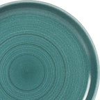 Gibson Elite Clarina 16 Piece Double Bowl Stoneware Reactive Glaze Round Plates and Bowls Dinnerware Set - Teal