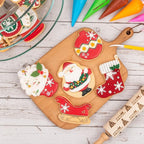 Flycalf Christmas Cookie Cutters Cupcake Shapes with Plunger Stamps Fall Holiday PLA Baking Accessories Cutter Molds Gifts for Kids Decorative Party 3.5" Kitchen Cake Supplies