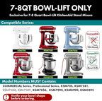 Heavy Duty Whisk Attachment for KitchenAid 7-8QT Bowl-Lift Stand Mixers- Extra Thick Stainless Steel Wire Whip for Fast Whipping, Perfect for Large Batches, Dishwasher Safe