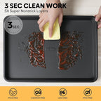 2 Pack Quarter Sheet Pan 12.8x9, Cookie Sheets for Baking 0.8mm Thick Non Stick Baking Sheets for Oven Heavy Duty Baking Trays