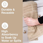 All-Clad Solid Kitchen Towel: Highly Absorbent, Super Soft Long Lasting - 100% Cotton, 17"x30" Tea Towel for Cleaning & Drying Dishes, Pans, Glassware, or Countertops, (1-Pack), Cappuccino