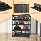 Adjustable Shelving Units and Storage, 48”W Garage Shelving Heavy Duty,2800LBS Loads 5-Tier Garage Storage Shelves, Metal Shelves for Living Room,Pantry,48”W×24”D×78”W,Black
