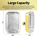 15 Pack 13"×9"×2.4" Gold Aluminum Foil Pans with Lids Heavy Duty, 9x13 Foil Food Containers with Lids, Disposable Tin Foil Pans for Baking, Meal Prep, Freezer, Heating and Takeout