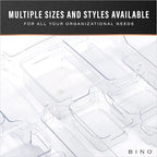 BINO | Plastic Storage Bins, Square - 3 Pack | THE LUCID COLLECTION | Multi-Use Bins | Built-In Handles | BPA-Free | Clear Containers | Fridge Organizer | Pantry & Home Organization