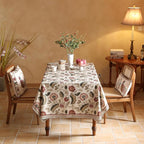 ISAENNE Designer Provence Floral Long Rectangle Tablecloth,Linen Colorful Washable Indoor Table Cloth,Durable Decor Tablecloths for Dining Thanksgiving Kitchen Christmas,63"*102"-Ratina