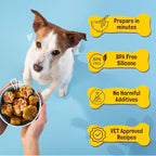 BoneItUp Dog Treat Making Kit – All-in-One DIY Cookie Set with Reusable 4 Silicone Dog Treat Molds, 3 Cutters, 10 Recipes & Gift Bags – Make Healthy Homemade Treats for Dogs