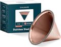 OVALWARE Paperless Stainless Steel Pour Over Coffee Filter – Reusable and Permanent Coffee Cone Dripper for Ovalware, Chemex, Hario and Other Carafes (Titanium Rose Gold)