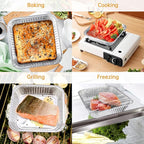 Aluminum Pans 8x8-50 Pack Disposable Baking Pans, 8 Inch Square Tin Foil Pans, Heavy Duty Aluminum Roasting Trays for Baking, Cooking, Heating, Storing, Prepping Food