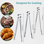 Chengu 3 Pieces 8.7 Inch,10inch,11.7inch Kitchen Tongs Set Stainless Steel Tongs Buffet Tongs Metal Utility Cooking Tong for Cooking Serving Barbecue Thanksgiving Halloween Christmas