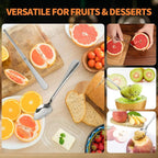 Grapefruit Spoon & Knife Set,Stainless Steel Grapefruit Spoon Utensil With Serrated Edge,Silver Kitchen Tool,Multi-Use for Citrus, Kiwi,Dessert, Avocado & More (3 PCS)