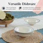 Portmeirion Potter's Brushstroke Oatmeal Bowls (Set of 4) - Elegant Earthenware for Breakfast, Lunch & Dessert - Microwave & Dishwasher Safe Bowls, Handcrafted Stackable Bowl Collection (Grey)