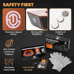 Rolling Knife Sharpener 5 Angles (12,15,17,19,22°) - 5 Sided Rolling Knife Sharpener & Extra Replacement Discs Diamond, Ceramic & Gloves - Magnetic Knife Sharpening Kit - Rolling Sharpener for Knives