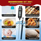 6 Pcs Meat Food Thermometer Food with Probe Water Liquid Instant Read Digital Thermometer Kitchen Cooking Supplies for Cooking BBQ Milk Yogurt (Black,White,Red)