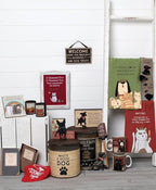 Primitives by Kathy Rustic Pet Tin Bins - Dog Food & Toy Storage Set, 'Toys & Beware of Wigglebutts' Themed Containers