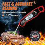 Instant Read Meat Thermometer for Grill and Cooking, Fast & Precise Digital Food Thermometer with Backlight, Magnet, Calibration, and Foldable Probe for Kitchen, Outdoor Grilling and BBQ!…