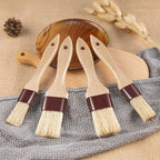 Pastry Brushes for Baking & Grilling, Boar Bristles & Beech Wood Handles, 4PCS (2*1 Inch & 2*1.5 Inch)
