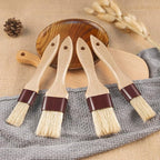 Pastry Brushes for Baking Basting Brush with Boar Bristles and Beech Hardwood Handles Culinary Oil Brush for Barbecue Butter Grill BBQ Sauce Baster Marinade Kitchen Food Cooking Brushes (1/1.5-4PCS)