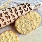 CATS embossing rolling pin. Wooden embossing rolling pin with cats