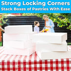 Gourmet 10in White Bakery Box 1 Pack/SINGLE BOX. Cute Window Display for Pies, Cakes, Cupcakes, Pastries. Transport Baked Goods With a Sturdy Carrier. Give Sweet Holiday Gifts at Work or School