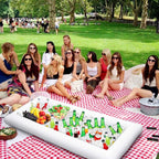 3PCS Inflatable Serving Trays Salad Ice Bar Food Drink Containers - BBQ Picnic Pool Party Supplies Buffet Luau Cooler,with a Drain Plug