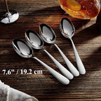KEAWELL Premium Louise Spoons Set, Set of 4, 18/10 Stainless Steel, Exceptional mirror finish, Dishwasher Safe (7.6" Dinner Spoon)