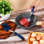 Silicone Cookie Spatula Turner 2 Pack Mini Brownie Spatula Flexible Kitchen Small Silicone Turner for Nonstick Cookware Heat Resistant No Scratch Flipper for Egg Pancake(Blue)