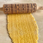 AZTEC Embossed Rolling Pin for Ceramic. Clay Roller and Ceramic Stamp for Embossing Pottery. Baking Gifts for Women by Algis Crafts for Embossed Cookies